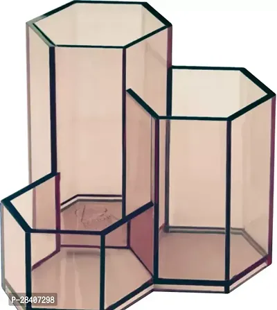 Elite Transparent Pen Pencil Holder Hexagonal shape