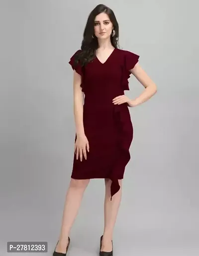 Stylish Lycra Solid Dress for Women-thumb0