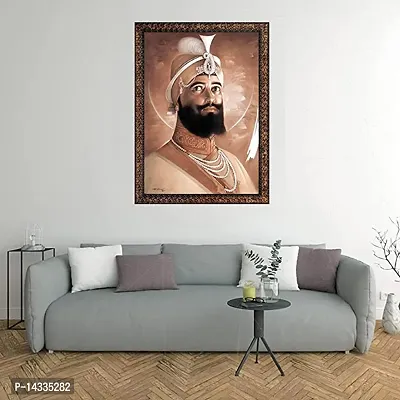 Beautiful Shri Guru Gobind Singh ji Synthetic Solid Wooden Framed Lamination Digital Wall Paintings (42 x 57cm)-thumb2