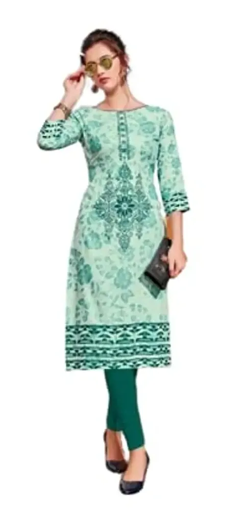 Lalit Textile Women's Unstitched Pure Lawn Kurti ll Digital Kurti for Women(Blue)