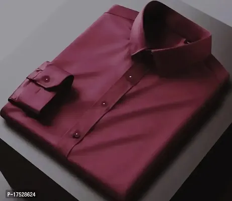 Maroon colour Man Cotton shirt-thumb0