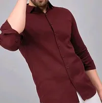 Maroon colour Man Cotton shirt-thumb1