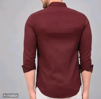 Maroon colour Man Cotton shirt-thumb3