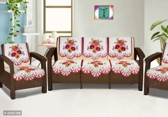 Attractive Print Floral 5 Seater Sofa Cover Set