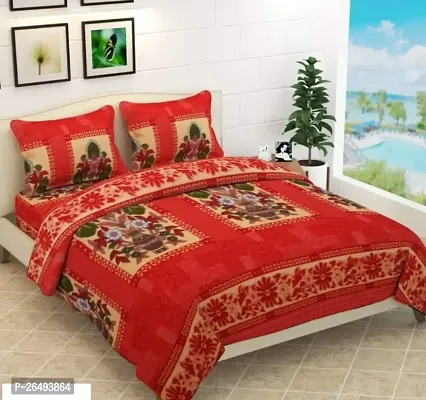 Fitted Elastic Double Bedsheet with 2 Pillow Cover