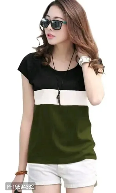 Reliable Cotton Self Pattern Round Neck T-Shirts For Women