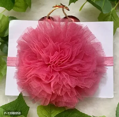 Joy's Creations Soft Elastic Chrysanthemum Flower HairBand for Girls (Light Pink)