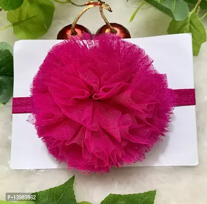 Joy's Creations Soft Elastic Chrysanthemum Flower HairBand for Girls (Pink)