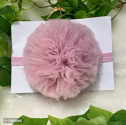 Joy's Creations Soft Elastic Chrysanthemum Flower HairBand for Girls (Baby Pink)
