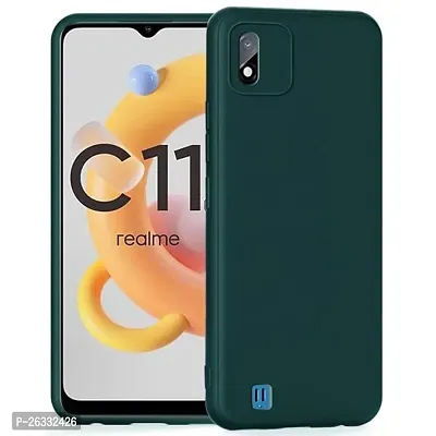 ZAMN - GREEN Silicon Soft Case Compatible For REALME C11 2021 ( Pack of 1 )