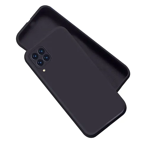 ClickCase Soft Silicone Back Cover for Samsung Galaxy A22 4G, Matte Finish Flexible Case with Camera Protection (Samsung Galaxy A22 4G, Black Liquid TPU)