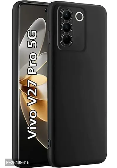 ZAMN - BLACK Silicon Soft Case Compatible For VIVO V27 ( Pack of 1 )-thumb0