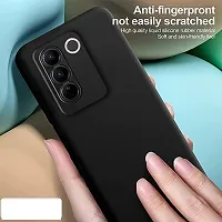 ZAMN - BLACK Silicon Soft Case Compatible For VIVO V27 ( Pack of 1 )-thumb3