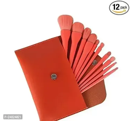 Useful Shimmer 10 Piece Professional Makeup Brushes || For Women  Set With Storage Pouch Reddish Orange Naked3