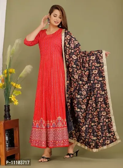 Women and Girls Gown With Dupatta Set