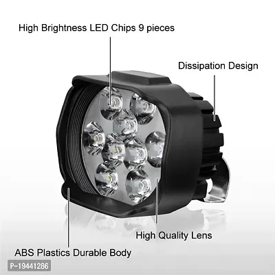 A4S 9 Shilan Universal LED Headlight Bulb Fog Lamp Projector with 9 White LED Lights Fog Lamp, Dash Light Motorbike, Car LED (Pack of 2)-thumb4