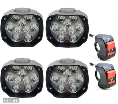 A4S AUTO Best Quality 9 Led Shilan Led Fog Light With 2 On Off Switch For All 2 And Four Wheeler