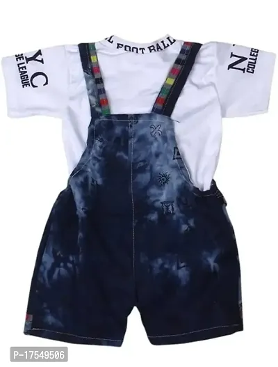 Evergreen Kids Wear Romper  Dungaree Jumpsuit Blue Outfits for Newborn Babies Boys  Girls Blue White-thumb4