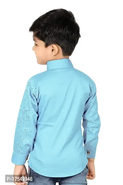 Evergreen Boy's Cotton Shirt - Regular Fit, Full Sleeves Straight Collared Neck, Shirts for Casual Wear For Boys and Kids-thumb2