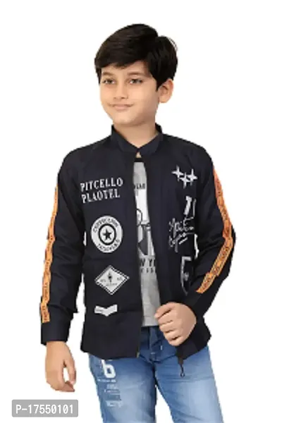 Evergreen Boys Cotton Hooded Neck, Zipper and Round Neck Jacket.-thumb0