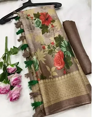 Stylish Art Silk Saree with Blouse piece