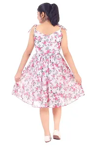 Fabulous White Georgette Printed Dress For Girls-thumb2