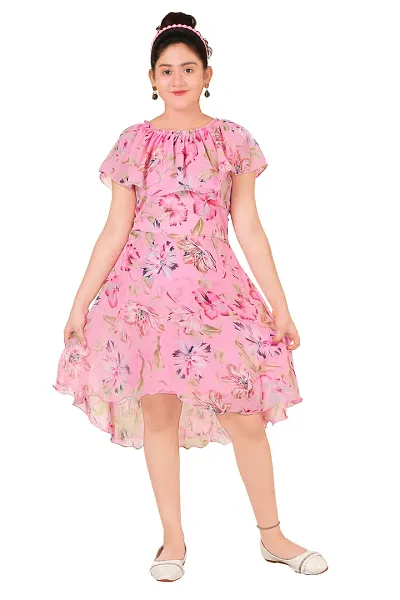 Georgette Floral Printed Dresses For Girls