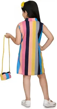 Fabulous Multicoloured Crepe Colourblocked Dress For Girls-thumb3