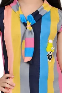 Fabulous Multicoloured Crepe Colourblocked Dress For Girls-thumb4