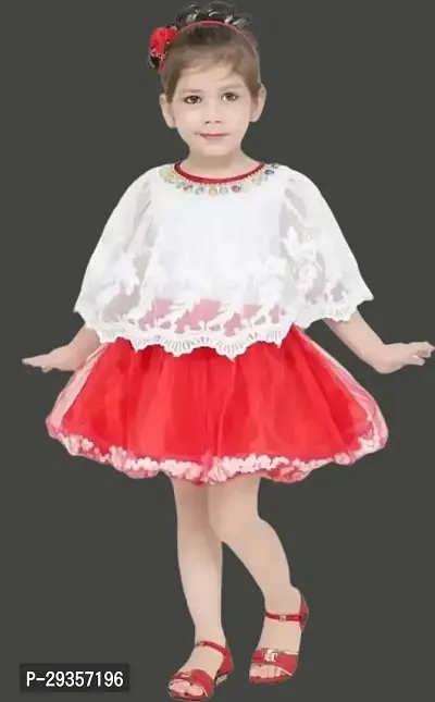 Fabulous White Net Embellished Dress For Girls-thumb0