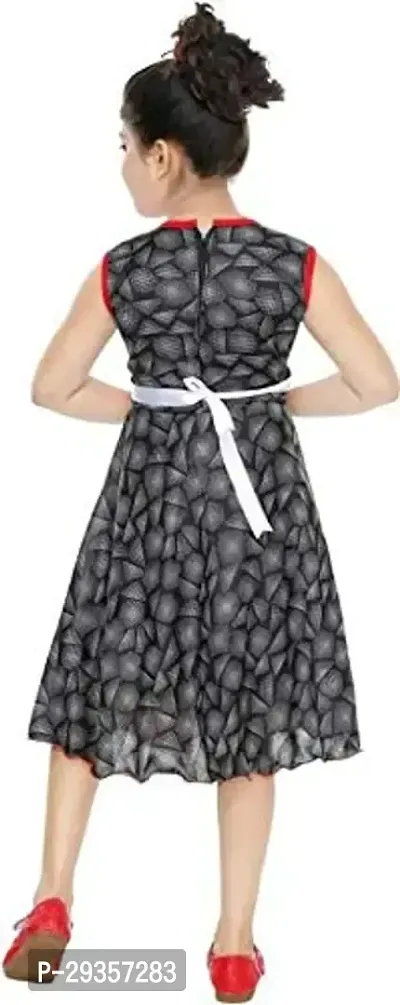 Fabulous Black Cotton Printed Dress For Girls-thumb3