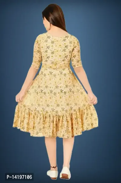 Yellow Georgette A Line Dress-thumb2