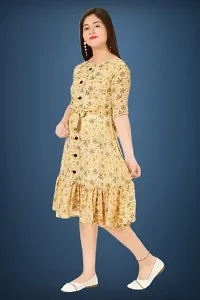 Yellow Georgette A Line Dress-thumb2