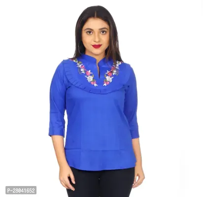 Classic Rayon Embroidered Top for Women