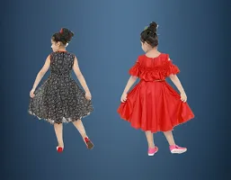 Girls Midi/Knee Length Party Dress (combo pack of 2)-thumb1