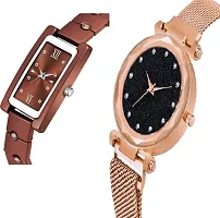 Stylish Metal  Watches For Women Combo Of 2-thumb1