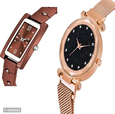 Stylish Metal  Watches For Women Combo Of 2-thumb2