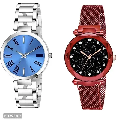 Stylish Metal  Watches For Women Combo Of 2-thumb0