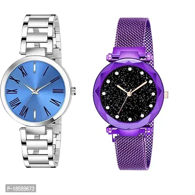 Stylish Metal  Watches For Women Combo Of 2