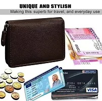 Leather Credit Card Holder Wallet with 9 Card Slots And 2 Money Pockets-thumb2