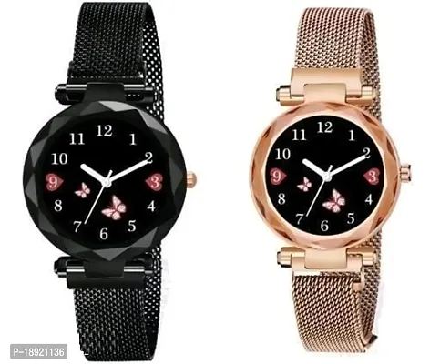 meg numebr black+gold watch