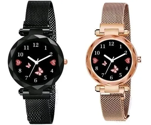 meg numebr black+gold watch