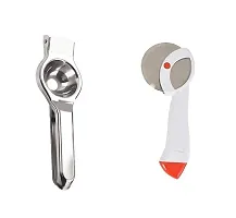 Useful Stainless Steel Lemon Squeezer And Apex Pizza Cutter- 2 Pieces-thumb2