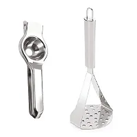 Useful Stainless Steel Lemon Squeezer And Potato Pav Bhaji Big Masher 2 Pieces-thumb2