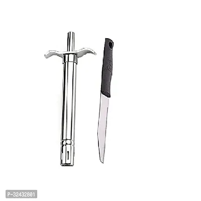 Useful Stainless Steel Gas Lighter With Knife- 2 Pieces-thumb2