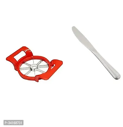 Plastic Apple Cutter Cutter And Stainless Steel Dinner Butter Knives with Pearled Edge 2 Pcs-thumb0