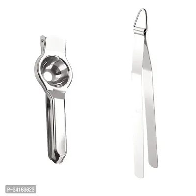 Stainless Steel Lemon Squeezer With Stainless Steel Chimta For Roti Chapati Chimta Tong For Chapati Tong-thumb2