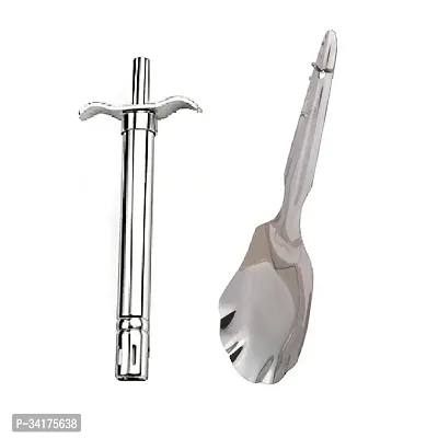 Useful Stainless Steel Gas Lighter And Stainless Steel Cooking Rice Palta Spoon- 2 Pieces-thumb4