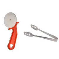 Plastic Red Pizza Cutter With Stainless Steel Momo Tong-thumb1