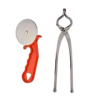 Useful Plastic Red Pizza Cutter And Sansi Pakkad Pincer 2 Pieces-thumb2